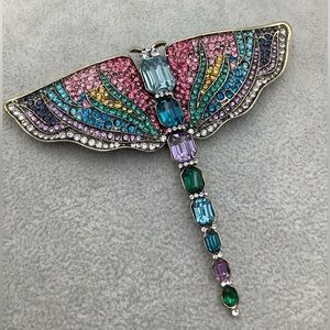 Art Deco Inspired Colorful Butterfly Brooch